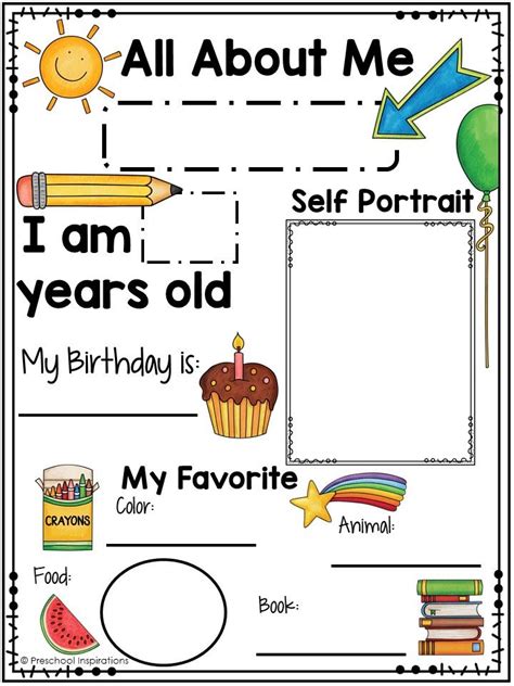 Printable All About Me Poster for a Preschool Theme - Preschool Inspirations | All about me ...