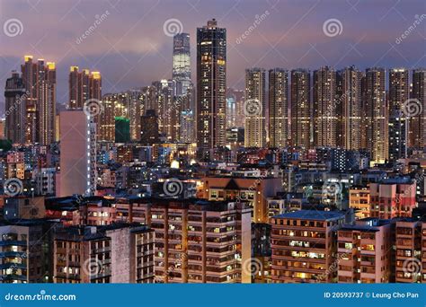 Apartment Buildings At Night Royalty Free Stock Photography - Image ...