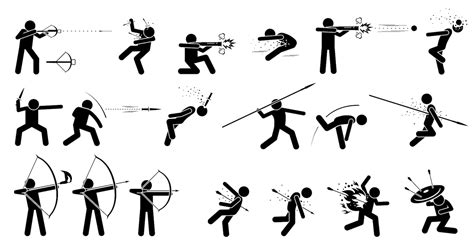 Stick Figure Stickman Ancient Medieval War Ranged Weapons - Etsy