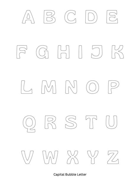 Bubble Letters Alphabet (19 Printable Font Styles)