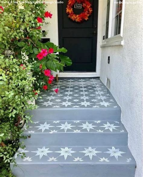 You're a Star Tile Stencil | Painted patio, Painted concrete porch, Patio flooring