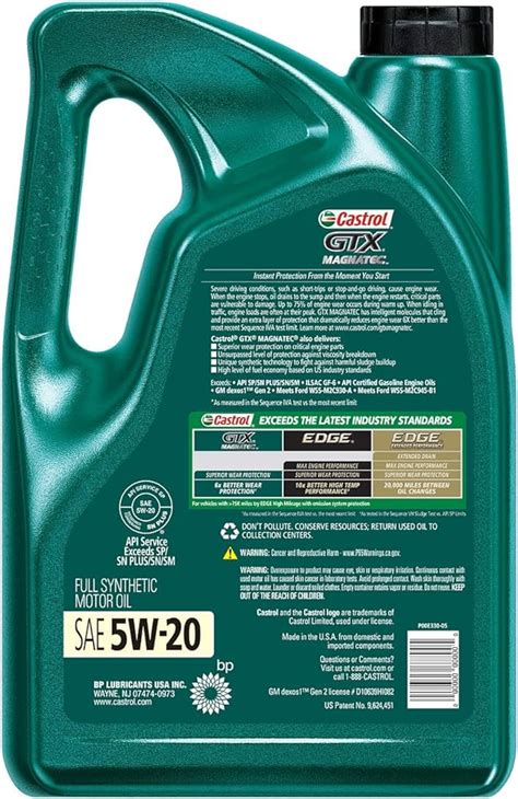 Castrol GTX High Mileage 5W-20 Synthetic Blend Motor Oil,, 53% OFF