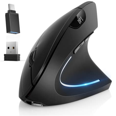 Ergonomic Mouse, Hommie Bluetooth 4.0 Rechargeable 2.4GHz Wireless Vertical Optical Mice, 5 ...