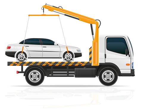 tow truck for transportation faults and emergency cars vector ...