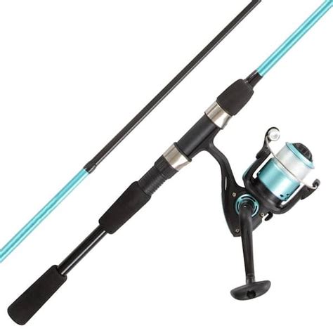 Turquoise 6 ft. Fiberglass Fishing Rod and Reel Combo - Portable 2 ...