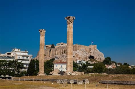 Premium Photo | Ruins of the temple of olympian zeus also known as the ...