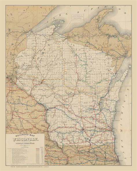 Wisconsin 1889 Conover - Old State Map Reprint - OLD MAPS