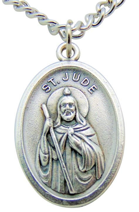 St Jude Medal 3/4 Pendant w/ 24 Stainless Steel | Etsy