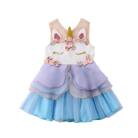 Fashion baby girls unicorn tutu dress 2018 Summer kids sleeveless Dress ...