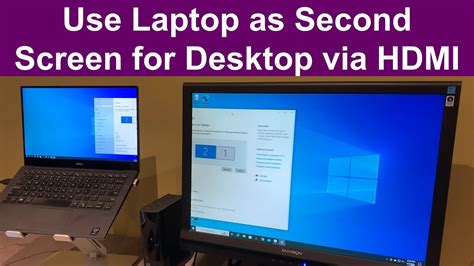Use HDMI for laptop as second screen for desktop (Windows) - YouTube