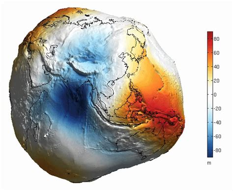 Geoid height of new global gravity field models on the 3D globe ("Earth ...
