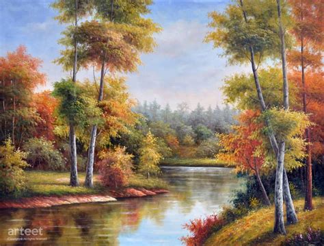 River of Autumn Colours | Art Paintings for Sale, Online Gallery