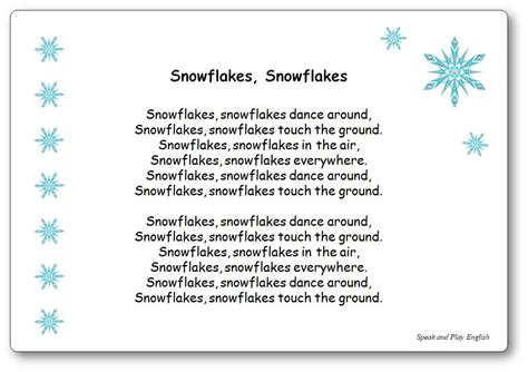 Comptine "Snowflakes, Snowflakes" | Nursery rhymes songs, Kindergarten songs, Nursery rhymes