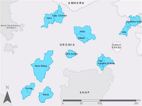 COWASH woredas in Oromia region - CMP CoWASH Ethiopia