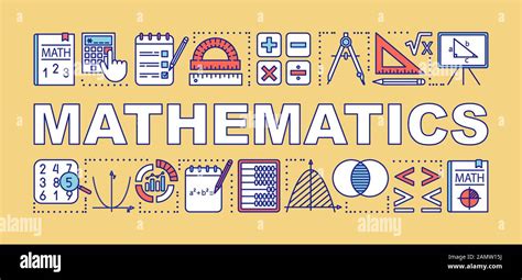 Mathematics word concepts banner. Presentation, website. Isolated lettering typography idea with ...