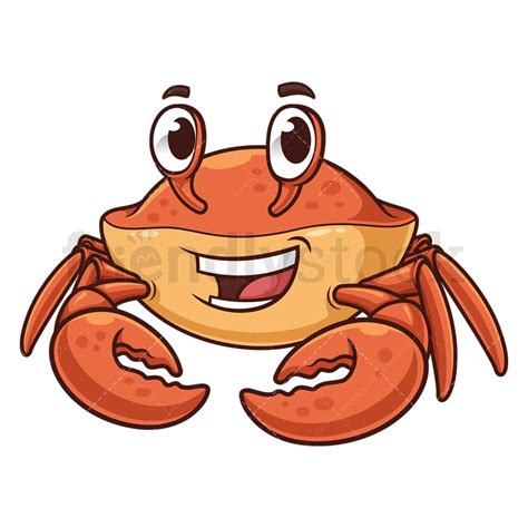 Happy Crab Cartoon Clipart Vector - FriendlyStock