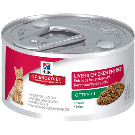 Hill's Science Diet Kitten Canned Cat Food, Liver & Chicken Entrée, 2.9 ...