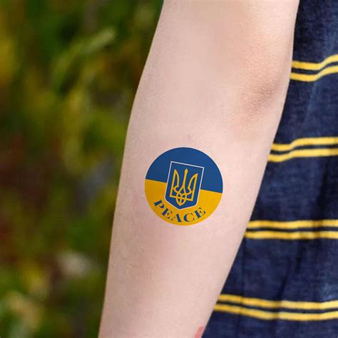 5pcs Ukraine Flag Tattoo Stickers Waterproof Ukraine Map Tattoo ...