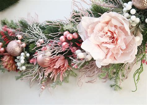 Pink Christmas Garland Fireplace Garland Holiday Mantle Decor - Etsy