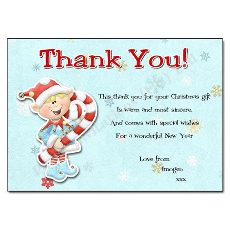 Elf Christmas Thank You Note | Baby shower thank you cards, Thank you card wording, Christmas ...