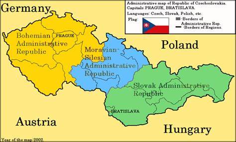 (OC) Map of the Republic of Czechoslovakia (and flag). Year: 2002. Not really good map. : r ...