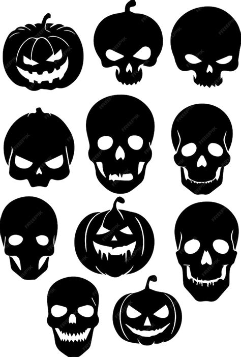 Premium Vector | Halloween skull silhouette