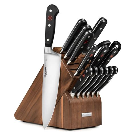 Wusthof Classic Knife Block Set - 16 Piece Walnut – Cutlery and More