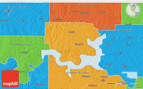 Political 3D Map of Marshall County