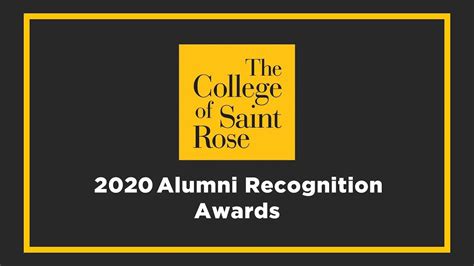 The College of Saint Rose: 2020 Alumni Recognition Awards - YouTube