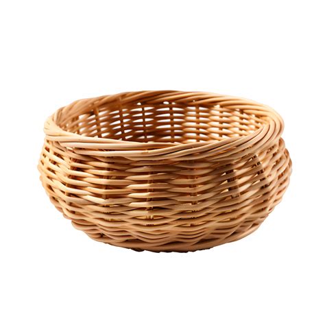 AI generated rattan basket isolated on transparent background ,woven basket png ,generative ai ...