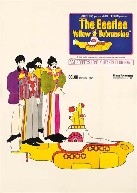 Printable the Beatles Yellow Submarine 1968 Vintage Poster - Etsy