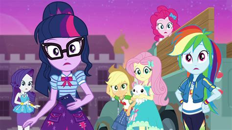 Image - Mane Six looking surprised at Wallflower EGFF.png | My Little Pony Friendship is Magic ...