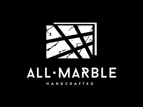 the logo for all marble handcrafted, an artisan brand that has been designed to