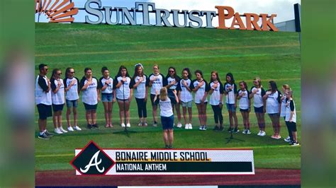 Bonaire Middle School's chorus sings at Braves game | 13wmaz.com