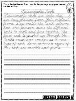 Cursive Content - Science Cursive Practice Passages | Cursive practice, Cursive writing, Cursive ...