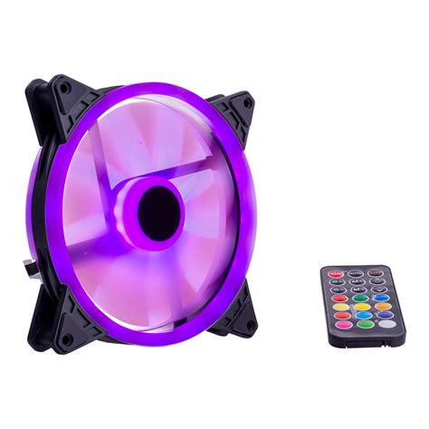 140mm 6pin Dual-Ring Inner&Outer LED Effects RGB Computer Case Cooling Fan with Remoter Control ...