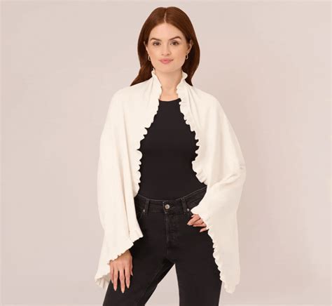 Ruffled S'Hug® With Hidden Tunnel Sleeves In Ivory – Adrianna Papell