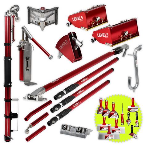 Drywall Taping Tool Set w/ 7/10-Inch MEGA Boxes & Ext. Handles | 4-611