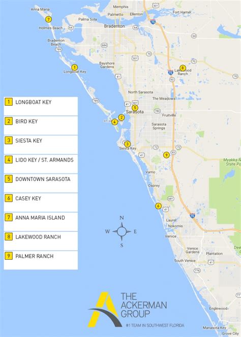 Map Of Sarasota Florida Beaches - Maps : Resume Examples #7Ppd15Nmne ...