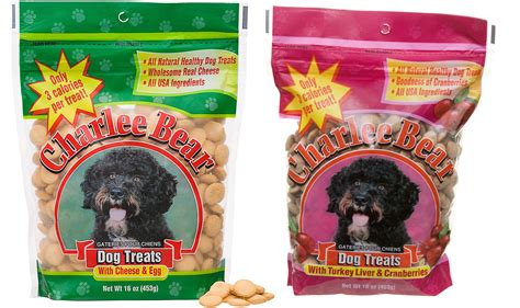 Charlee Bear Dog Treats Variety Pack: (1) Cheese & Egg Flavor and (1) Turkey Liver & Cranberries ...