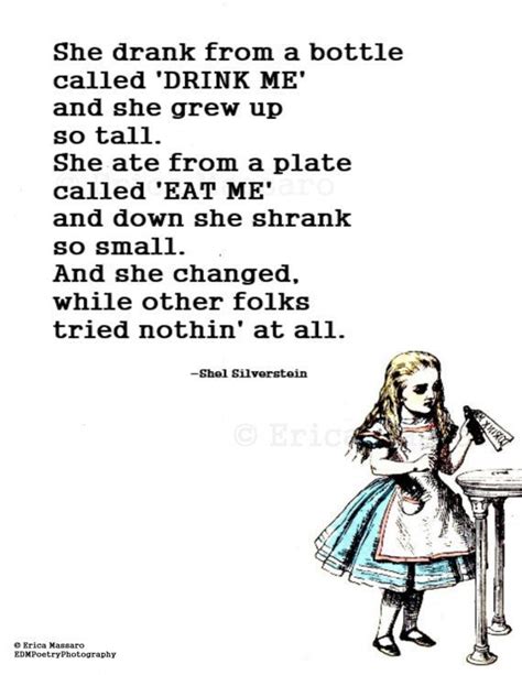 Pin by Chérie Stanley on Alice | Alice and wonderland quotes, Shel silverstein, Inspirational ...