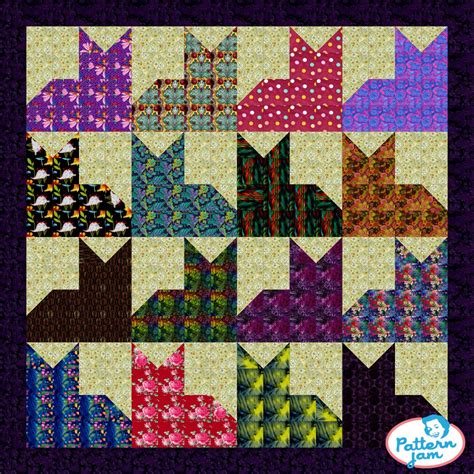 Kitty Kitty in 2024 | Cat quilt patterns, Cat quilt block, Cat quilt