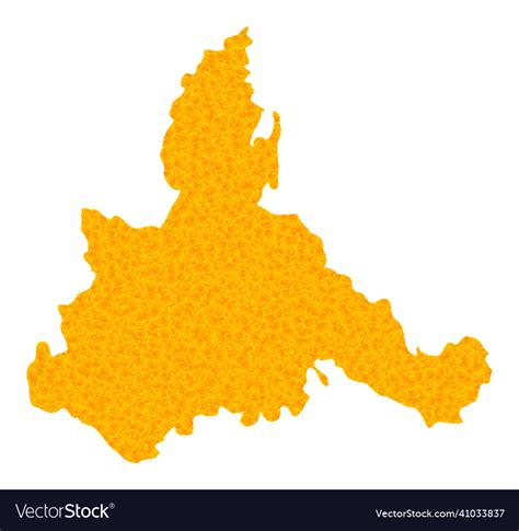 Gold map of zaragoza province Royalty Free Vector Image