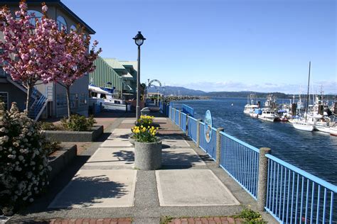 Downtown Campbell River, BC on a beautiful spring day. Overlooking the Government marina. | West ...