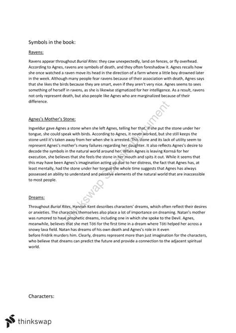 Burial Rites complete symbols and themes | English - Year 12 VCE ...