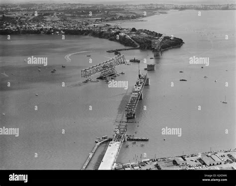 Auckland Harbour Bridge Under Construction Stock Photo - Alamy