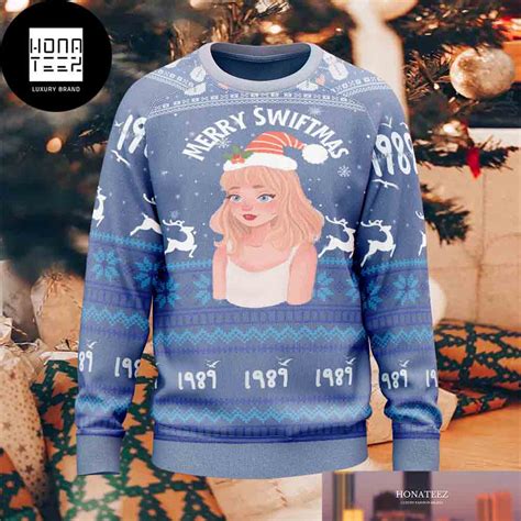 Taylor Swift 1989 Taylor Version Merry Swiftmas 2023 Ugly Christmas Sweater - Honateez