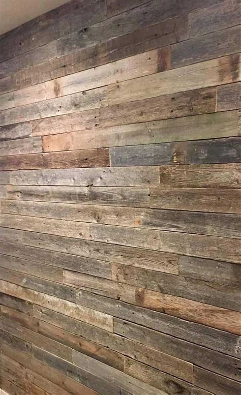 Reclaimed barn wood wall paneling planks for accent walls (Easy NAIL UP ...