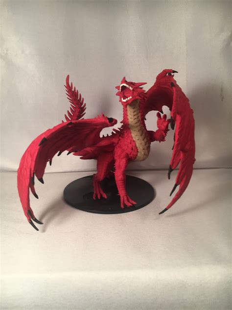 Red Dragon Painted Dnd Miniature/ancient Red - Etsy