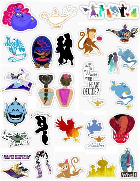 Aladdin stickers Aladdin sticker packs genie Aladdin Jasmine Jafar ...